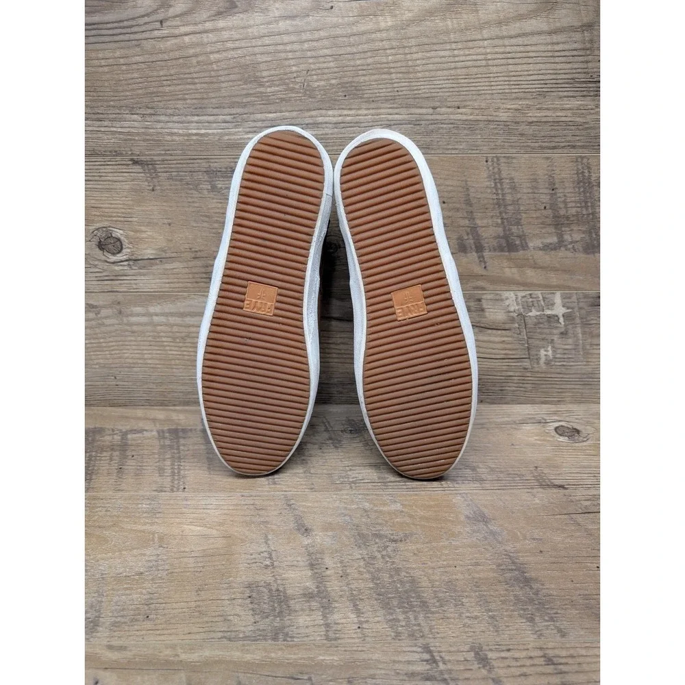 Frye‎ Brown Leather Zip Slip-On Sneakers Women's 10 Minimalist Casual